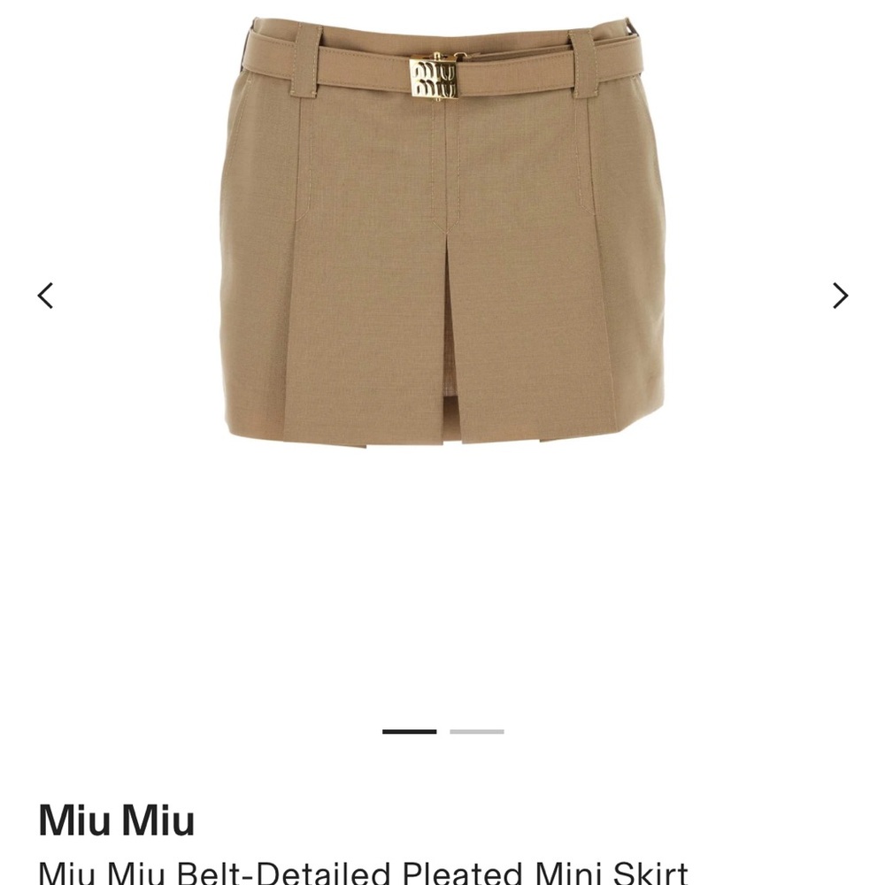 Miu Miu khaki Pleated Mini Skort
